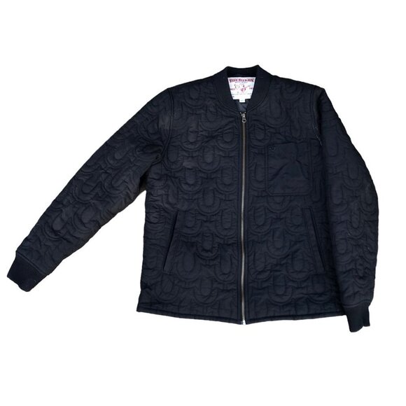 Rare True Religion Quilted Jacket Large Black - Picture 1 of 9